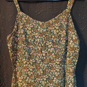 Fit & Flare Ruffle-Hem Cami Mini Dress
